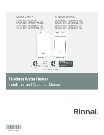 Direct Vent Tankless Water Heater Installaon and Operaon  - Rinnai