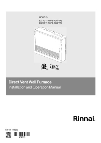 Rinnai EX17CN Natural Gas Direct Vent Wall Furnace