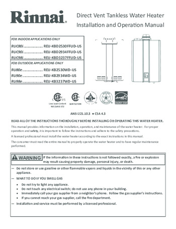 ruc98in tankless water heater | rinnai america